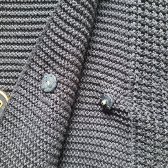 Talbots Double-Breasted Knit Coat Sweater 3/4 Sleeve Navy Nautical Preppy Size S - Picture 8 of 13
